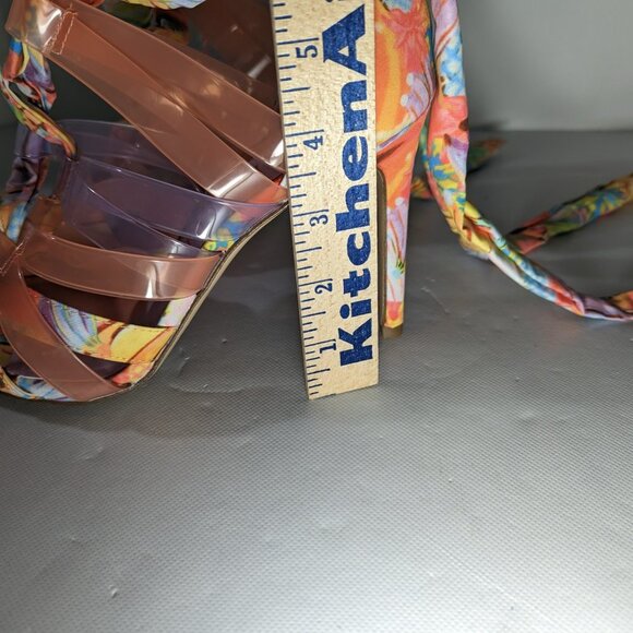 NEW Womens Gianni Bini Wrap High Heel Sandals Strappy LaceUp MultiColor - Picture 4 of 7
